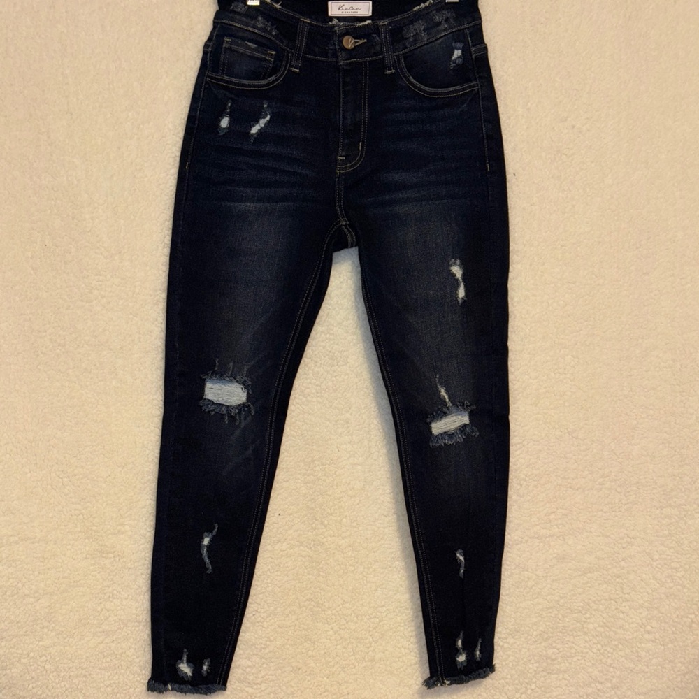 KanCan Dark Wash Distressed Skinny Jeans
